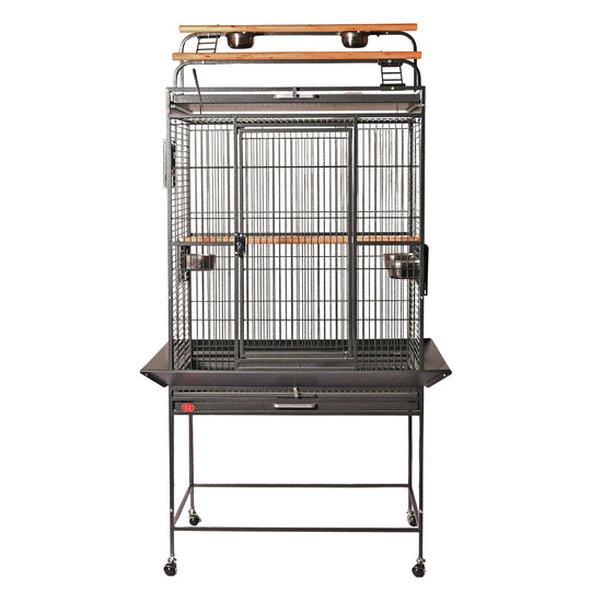 A&E Cage Company Play Top HQ Cage Black - 32” x 23” - Small Parrot Enclosure #8003223 HQ Black