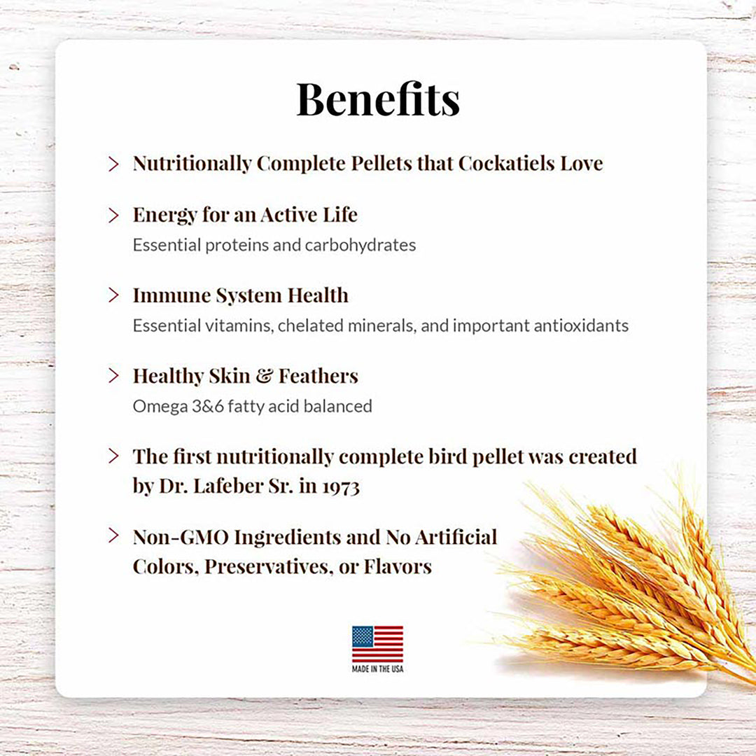 Lafeber's Cockatiel Premium Daily Pellets - 5lb