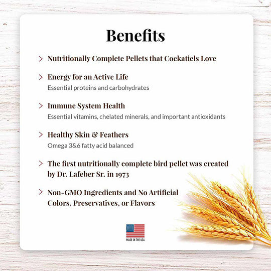 Lafeber's Cockatiel Premium Daily Pellets - 5lb
