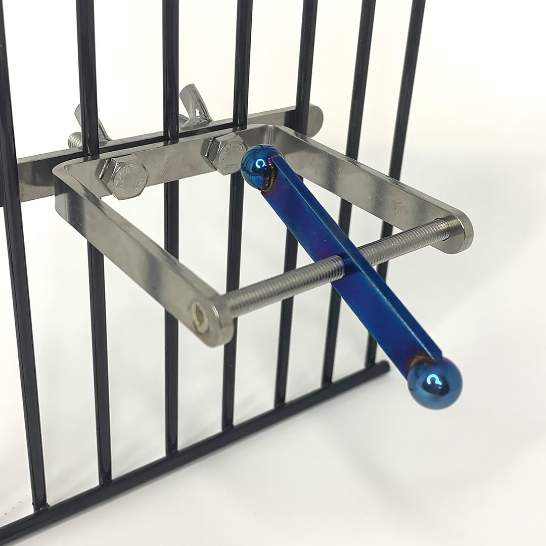 Busy Bird Busy Spinner Blue Flame Stainless Steel Spinner Bird Toy with Traveling Spinner - Durable Puzzle Enrichment Toy