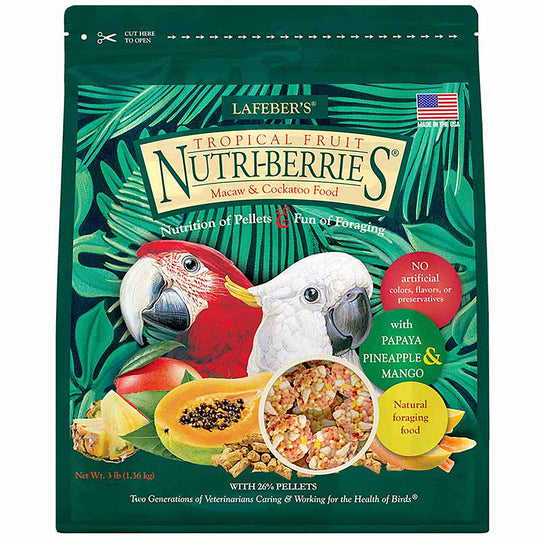 Lafeber's Tropical Fruit Nutri-Berries for Macaws & Cockatoos - 3lb