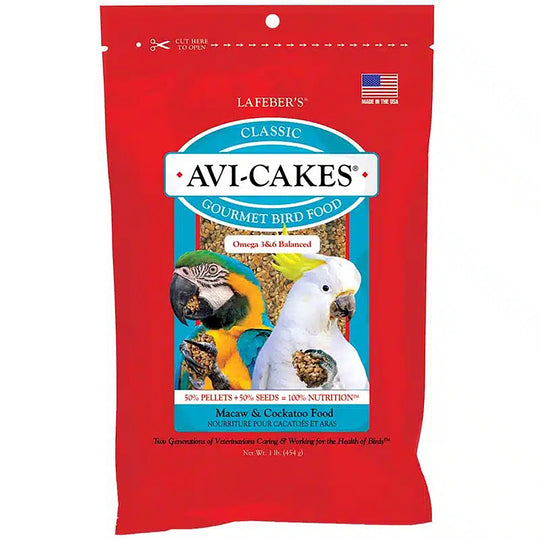 Lafeber's Classic Avi-Cakes for Macaws & Cockatoos - 1lb