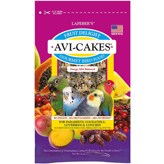 Lafeber's Fruit Delight Avi-Cakes for Parakeets & Cockatiels - 8oz