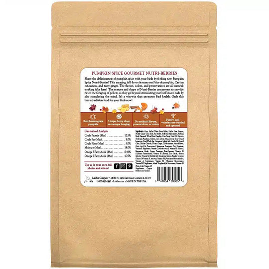 Lafeber's Pumpkin Spice Nutri-Berries for Small Birds - 10oz