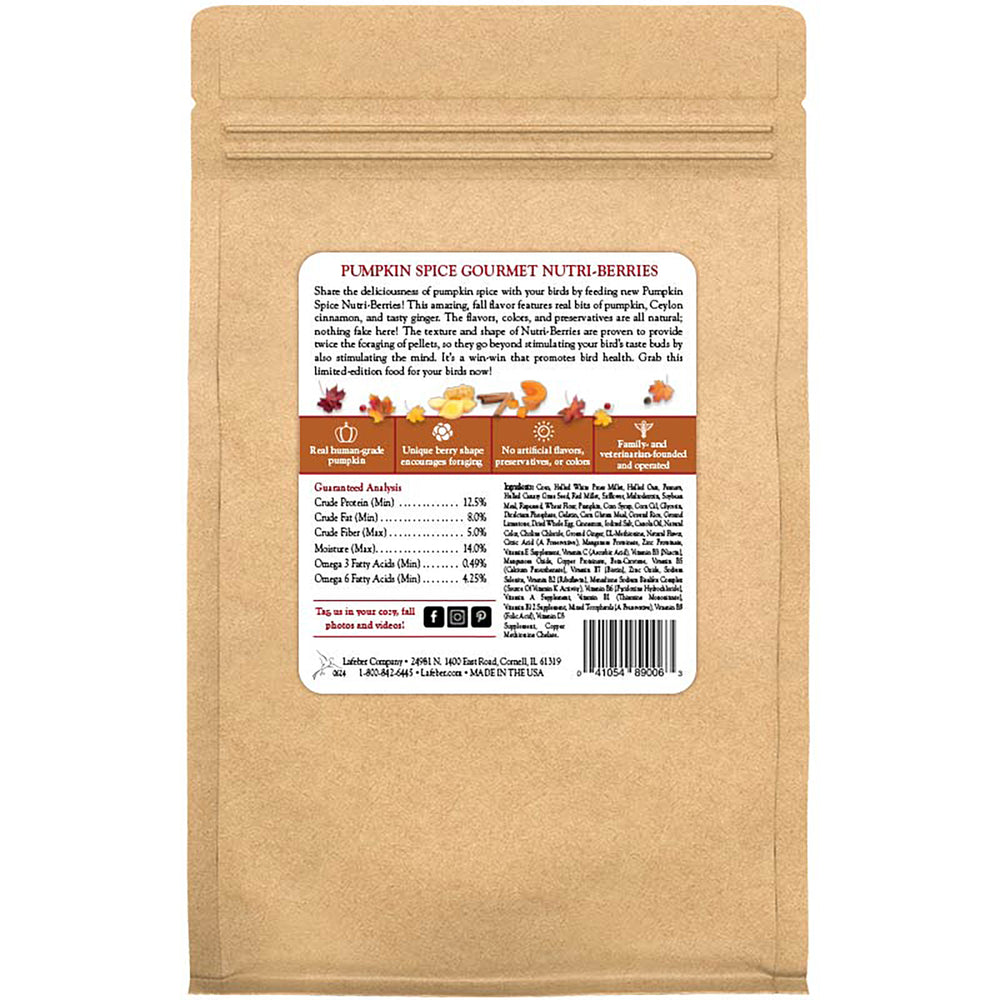 Lafeber's Pumpkin Spice Nutri-Berries for Parrots - 10oz