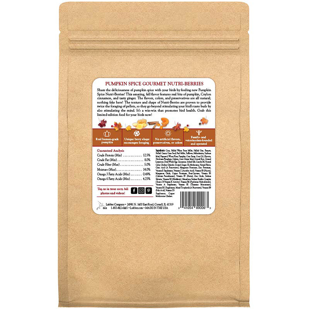Lafeber's Pumpkin Spice Nutri-Berries for Parrots - 10oz