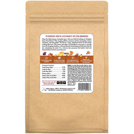 Lafeber's Pumpkin Spice Nutri-Berries for Parrots - 10oz