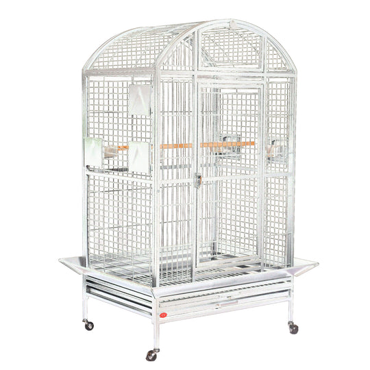 A&E Cage Company Dome Top HQ Bird Cage Platinum - 36” x 28” - Bird Enclosure #9003628 HQ Platinum