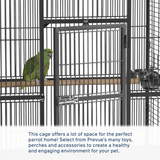 Prevue Pet Products Playtop Bird Home Black - 30” x 22” - Parrot Enclosure #3153BLK