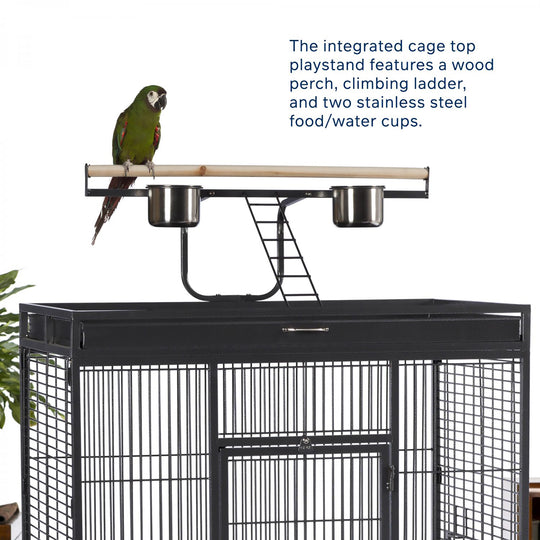Prevue Pet Products Playtop Bird Home Black - 36” x 24” - Parrot Enclosure #3154BLK