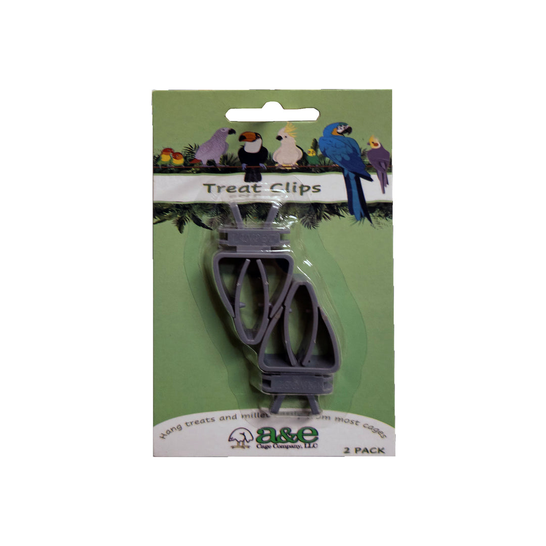 A&E Cage Company Cuttlebone/Treat Clips 2 Pack - Bird Cage Food Holder #AE9030