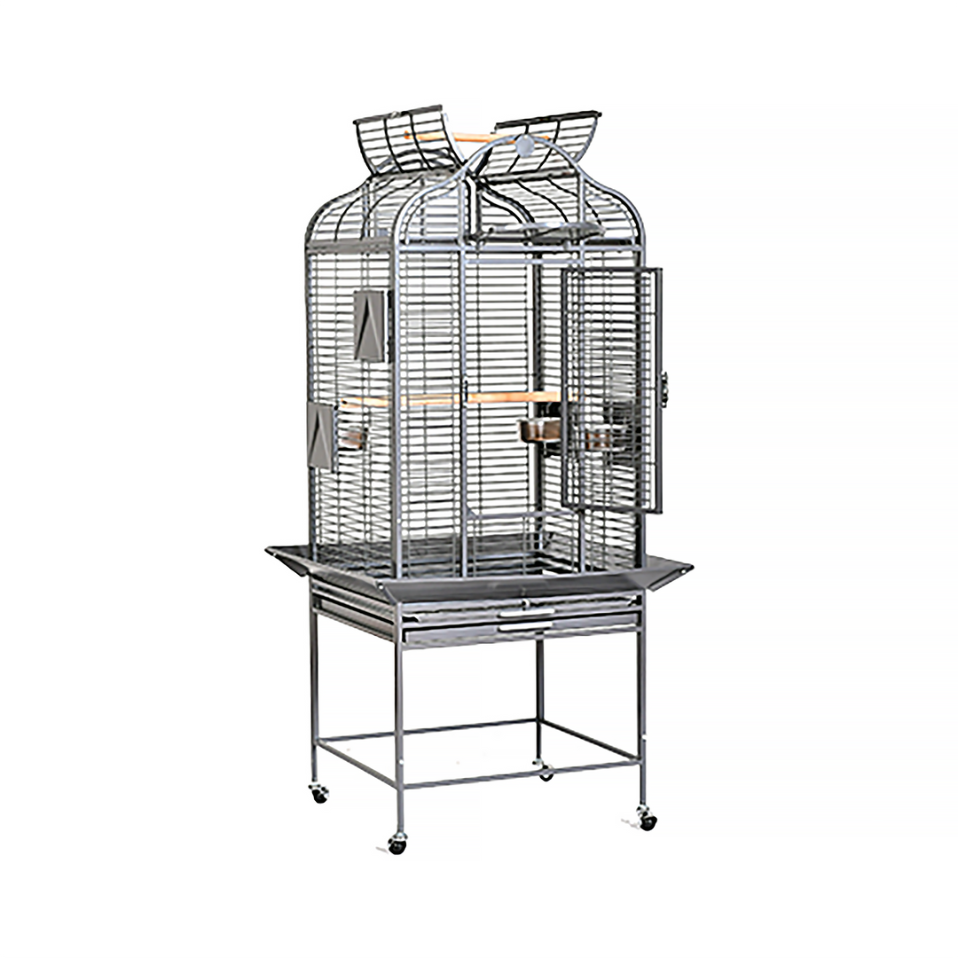 A&E Cage Company Majestic Series Parrot Cage Small Platinum - 24” x 22” - Bird Enclosure #GB72422 Platinum