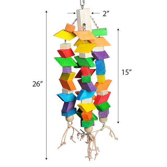 A&E Cage Company Happy Beaks Extra Large Trapezoid - Chew Parrot Toy #HB46316