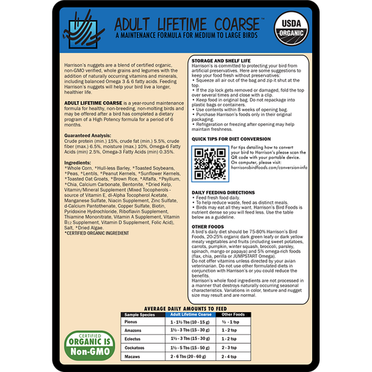 Harrison's Adult Lifetime Coarse - 1lb