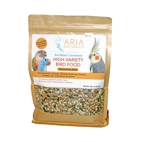 #1004 Aria Nature's Enrichment High-Variety Seed Blend for Medium Parrots - 3lb