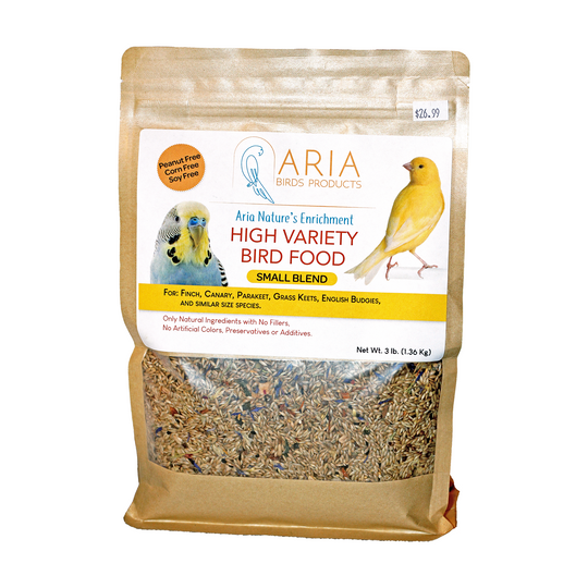#1002 Aria Nature's Enrichment High-Variety Seed Blend for Small Parrots - 3lb