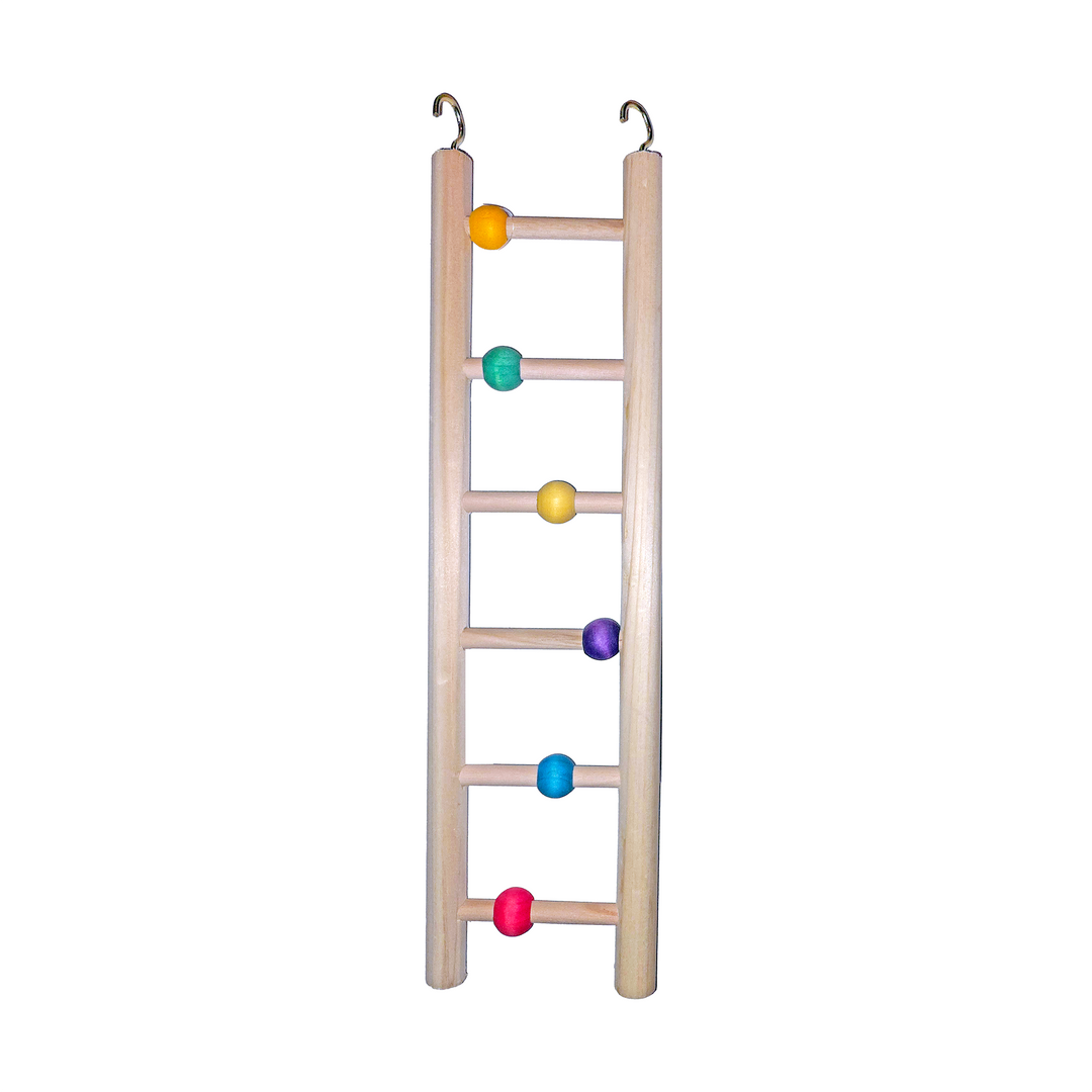 Aria Ladder w/beads 12" - Wooden Climbing Toy Bird Ladder #2584