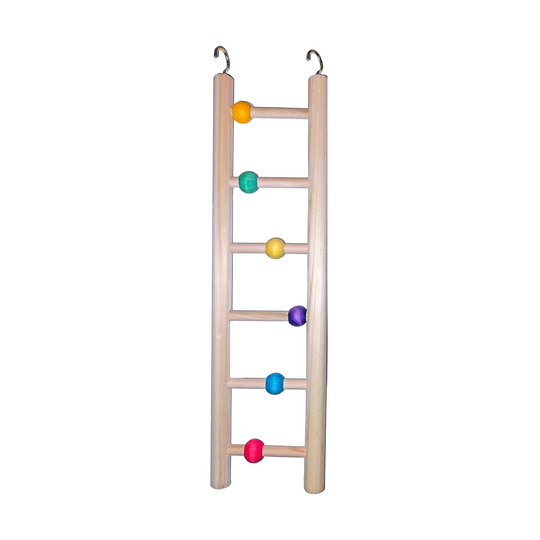 Aria Ladder w/beads 12" - Wooden Climbing Toy Bird Ladder #2584