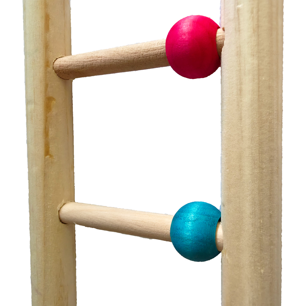 Aria Ladder w/beads 12" - Wooden Climbing Toy Bird Ladder #2584