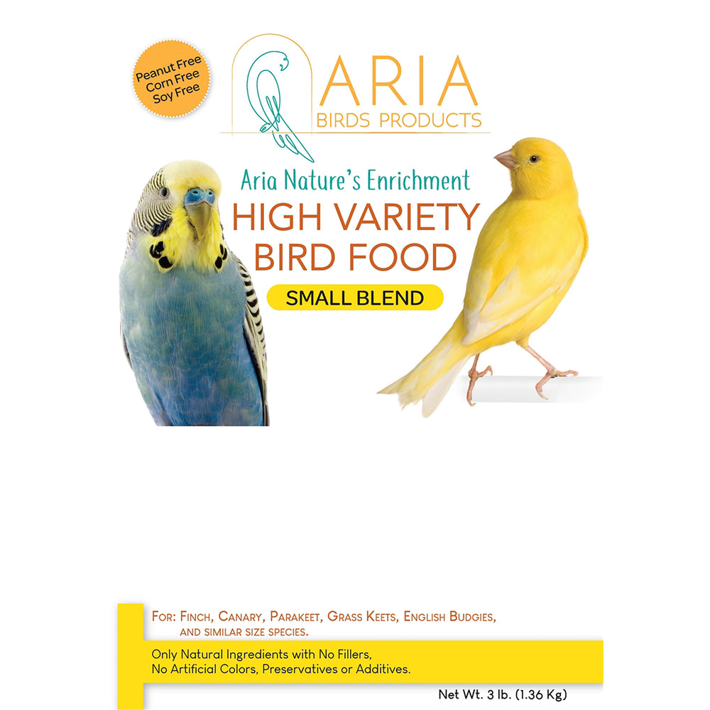 #1002 Aria Nature's Enrichment High-Variety Seed Blend for Small Parrots - 3lb