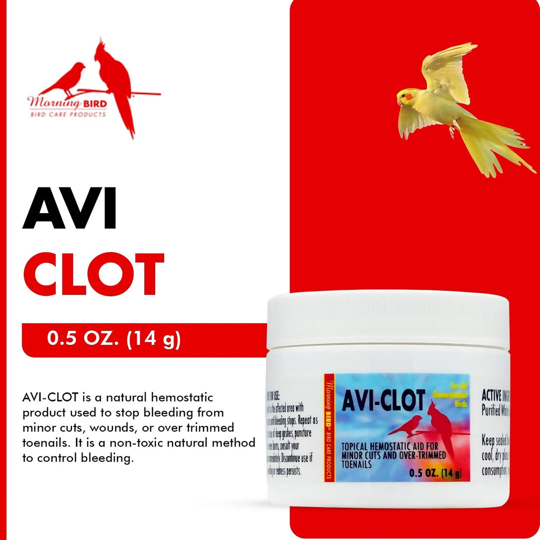 Morning Bird Products AVI-CLOT - Topical Hemostatic Aid Powder - 0.5oz