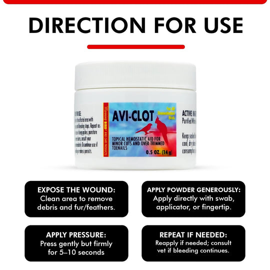 Morning Bird Products AVI-CLOT - Topical Hemostatic Aid Powder - 0.5oz
