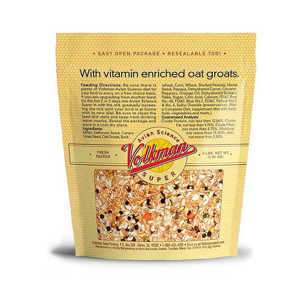 Volkman Avian Science Super Cockatiel No Sunflower Seeds - 4lb