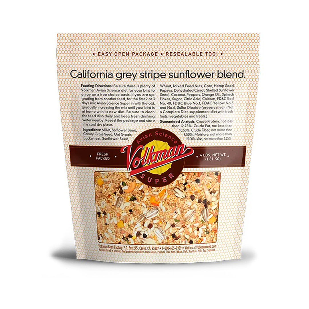 Volkman Avian Science Super Cockatiel With Sunflower Seeds - 4lb