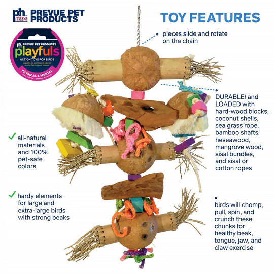 Prevue Pet Products Playfuls Bamboo Shoots - Extra-Large Chew Bird Toy #62474