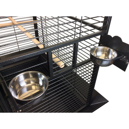 A&E Cage Company Extra Large Corner Cage Black - 42" x 42" - Bird Enclosure #CC4242