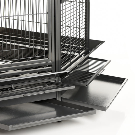 A&E Cage Company Extra Large Corner Cage Black - 42" x 42" - Bird Enclosure #CC4242