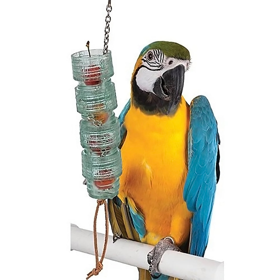 Caitec Featherland Paradise Turn N Learn Log - Foraging Puzzle Parrot Toy #24282
