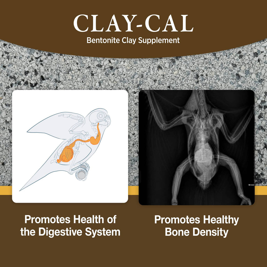HARI Clay-Cal Calcium-Enriched Bentonite Clay Supplement for Birds - 1.27lb