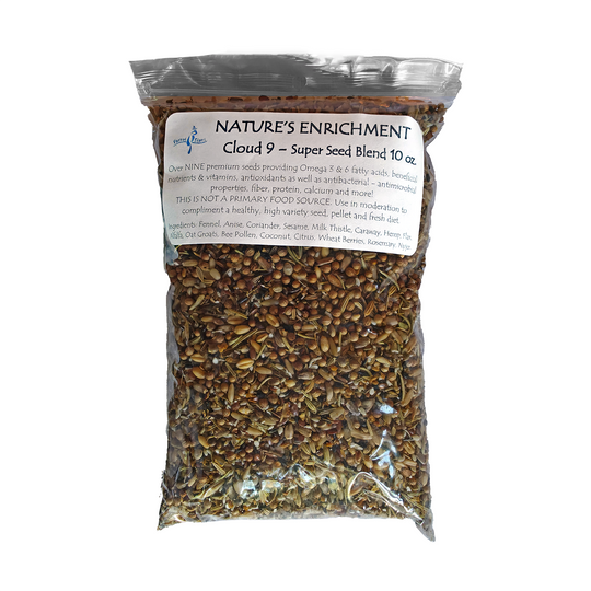 Aria Nature's Enrichment Cloud 9™ Super Seed Blend - Functional Foraging & Wellness Seed Mix for Parrots - 10oz