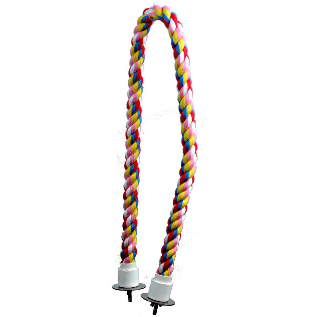 A&E Cage Company Medium Cotton Cable Perch 32” - Soft Bendable Bird Perch #HB572