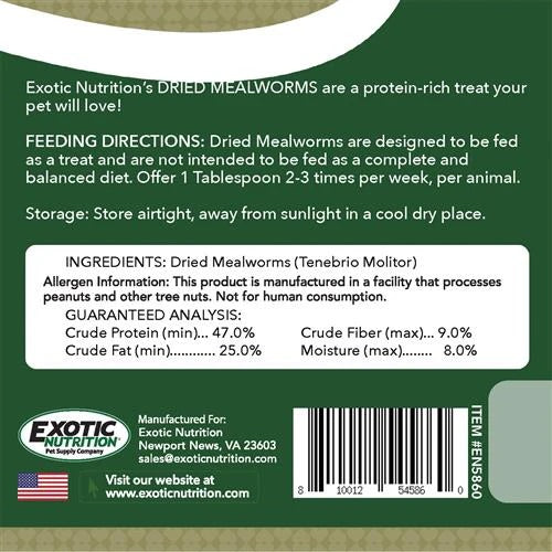 Exotic Nutrition Dried Mealworms Treat - 1.41oz