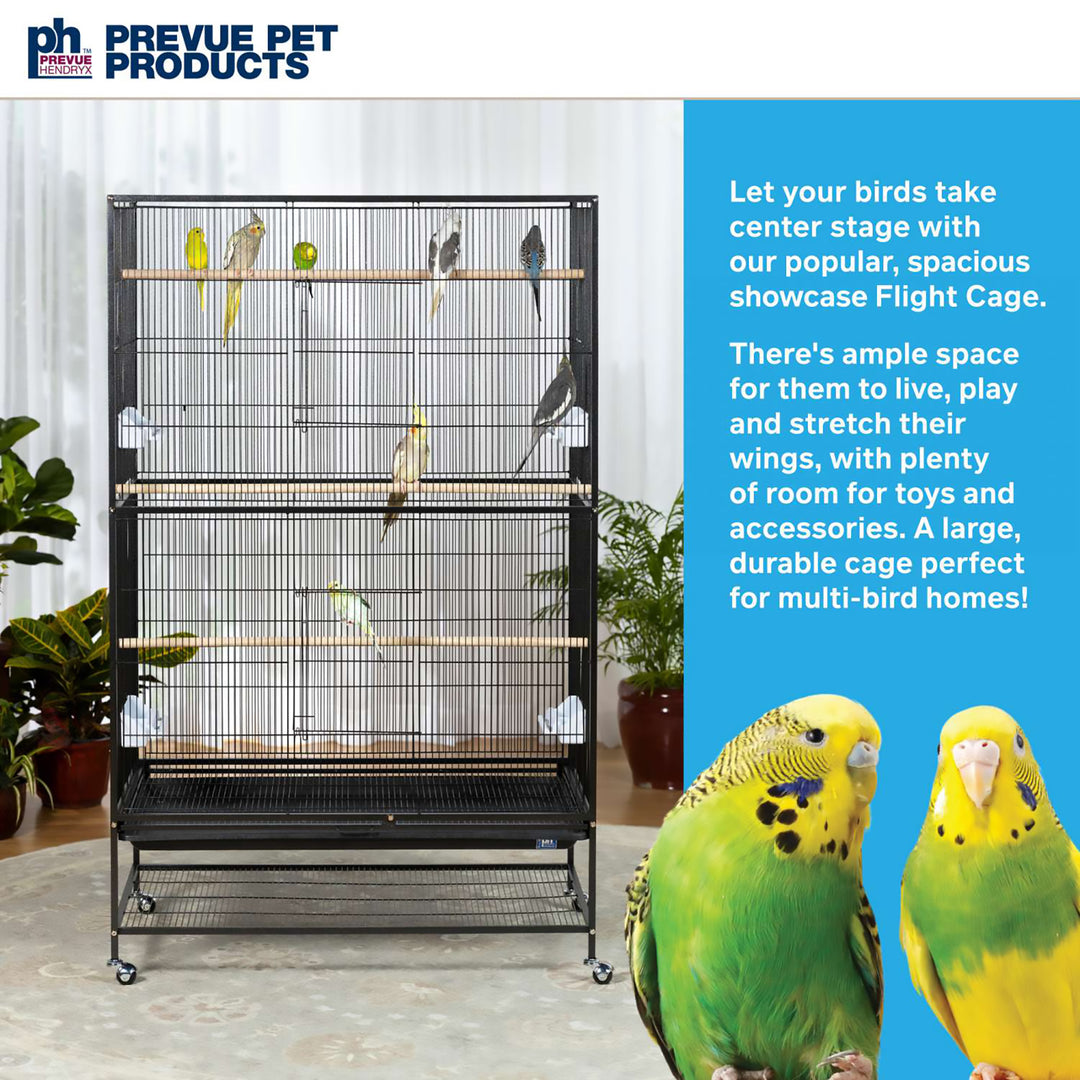 Prevue Pet Products Large Flight Bird Cage Black - 37” x 23” - Small Parrot Enclosure #F050