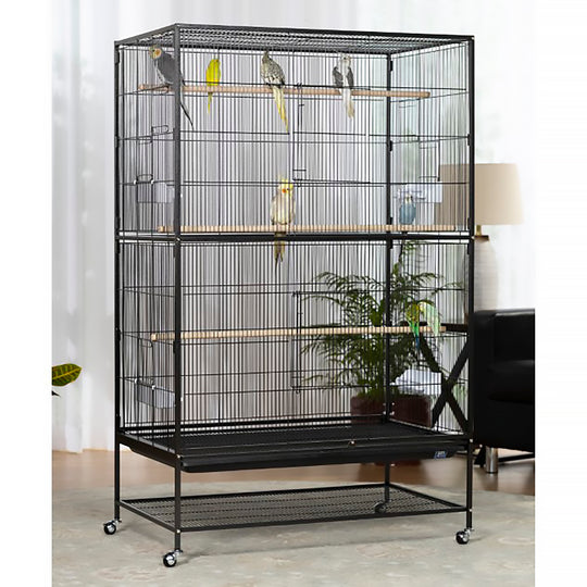 Prevue Pet Products Large Flight Bird Cage Black - 37” x 23” - Small Parrot Enclosure #F050