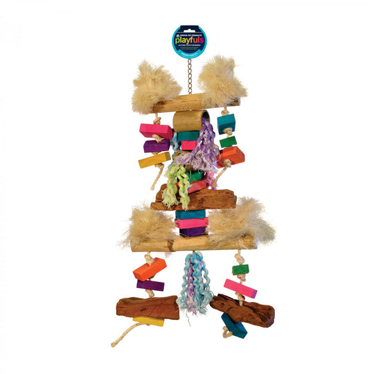 Prevue Pet Products Bodacious Bites Fluff N Stuff Bird Toy - Extra-Large Chew Parrot Toy #62472