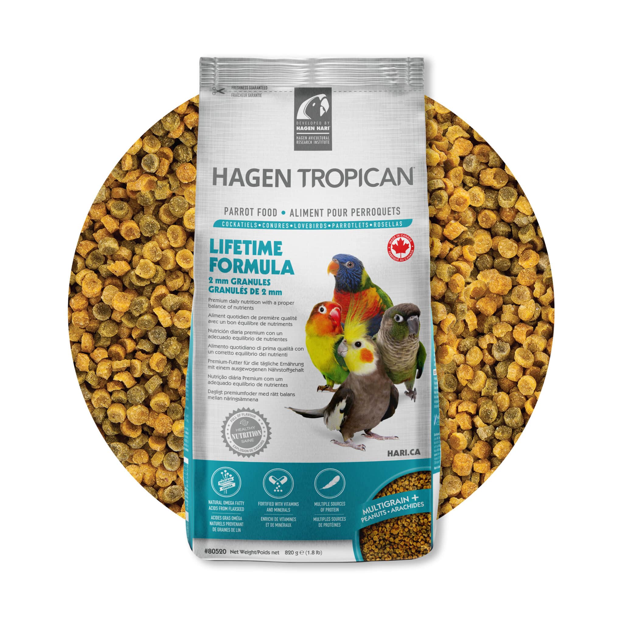 HARI Tropican Lifetime Formula Granules for Cockatiels, 1.8 lb