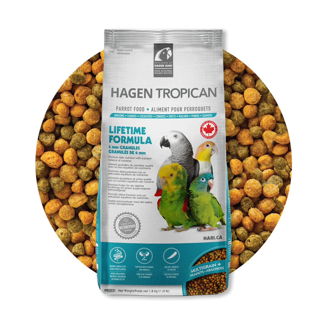 Hagen HARI Tropican Lifetime Formula for Parrots 4mm Granules - 4lb