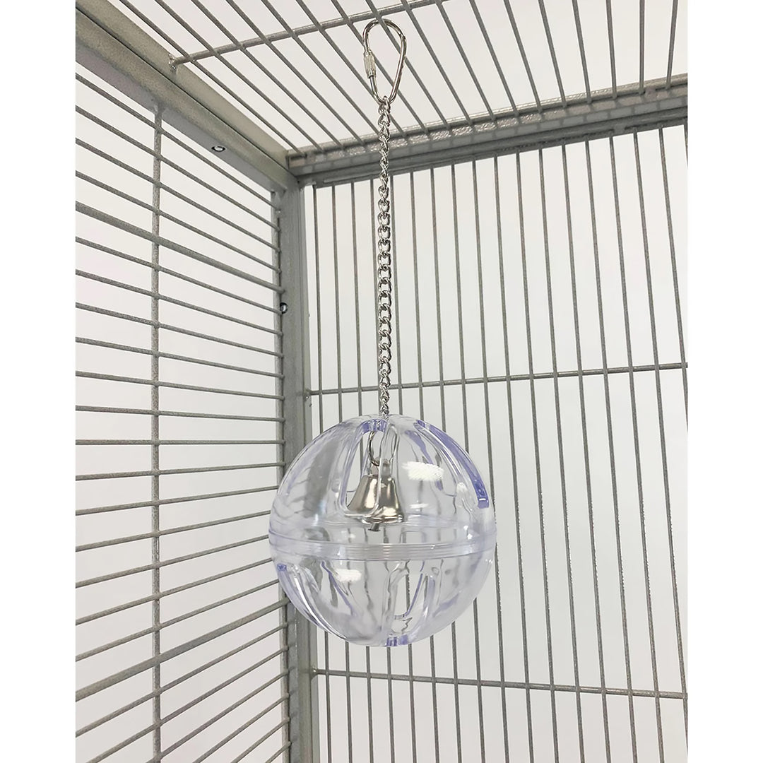 Exotic Nutrition Forage Globe with Bell - Interactive Puzzle Treat Dispensing Bird Toy