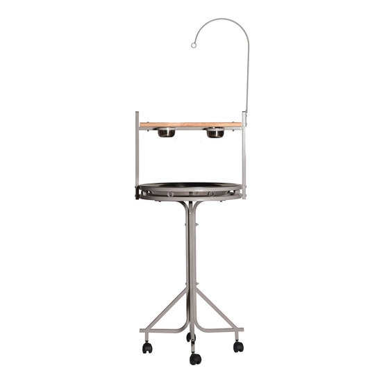 A&E Cage Company HQ Platinum 23" x 23" Play Stand - Wrought Iron Rolling Bird Stand #GC42323