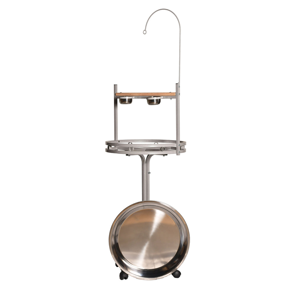 A&E Cage Company HQ Platinum 23" x 23" Play Stand - Wrought Iron Rolling Bird Stand #GC42323