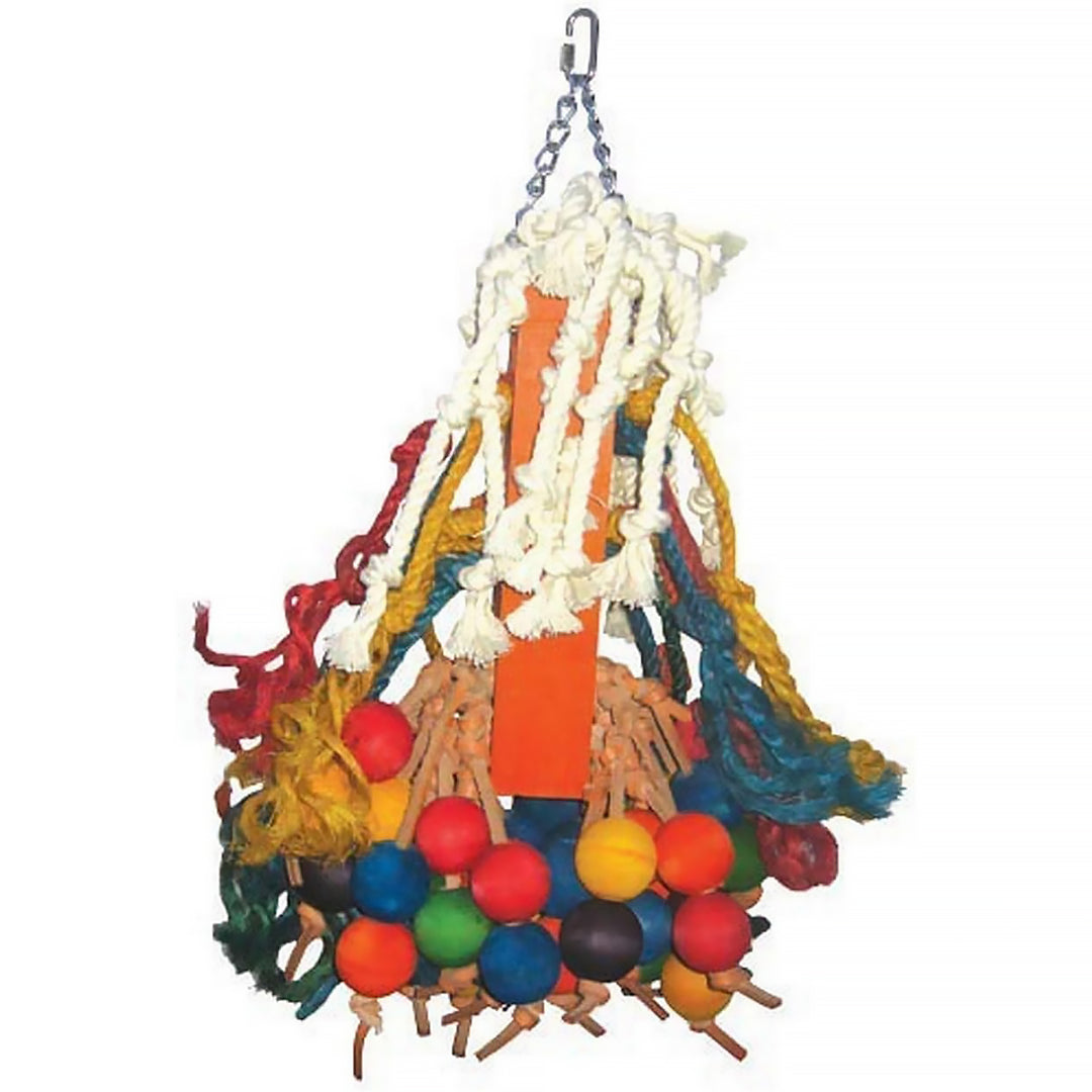 A&E Cage Company Happy Beaks Giant Cluster of Hanging Wood Balls - Chew Bird Toy HB129
