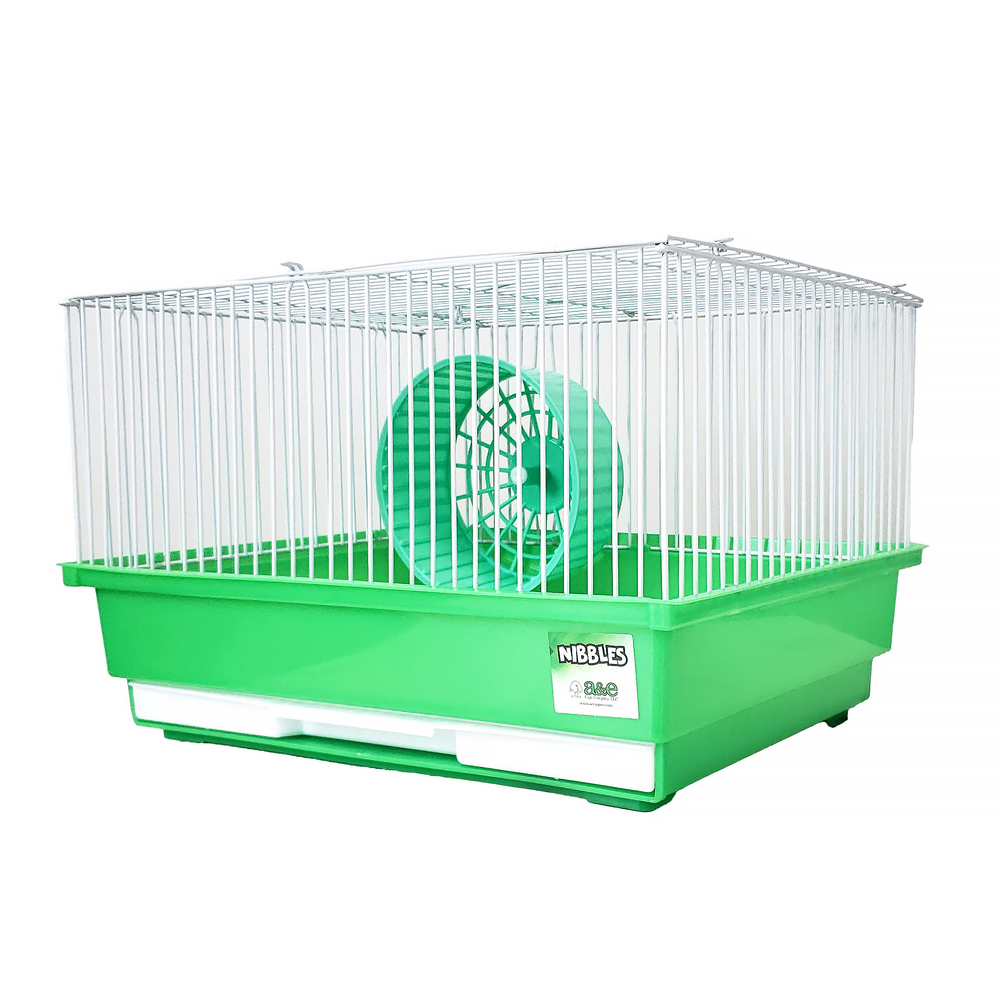 A&E Cage Company Nibbles Travel Carrier Cage Green or Blue - 14” x 11” - Small Bird Cage Carrier #HAM006SP