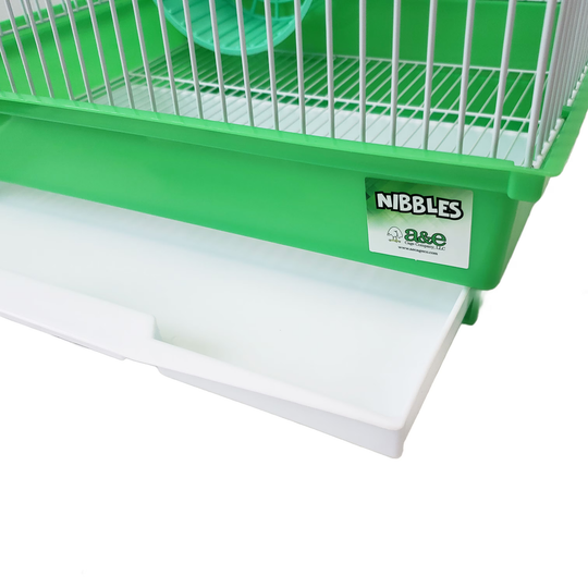 A&E Cage Company Nibbles Travel Carrier Cage Green or Blue - 14” x 11” - Small Bird Cage Carrier #HAM006SP