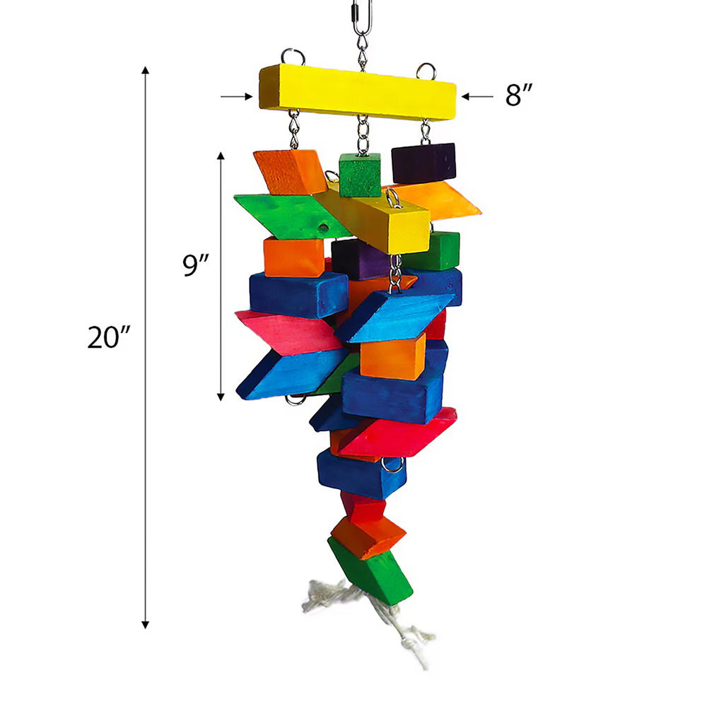 A&E Cage Company Happy Beaks Parrallelogram Large Wooden Toy - Chew Bird Toy HB46317