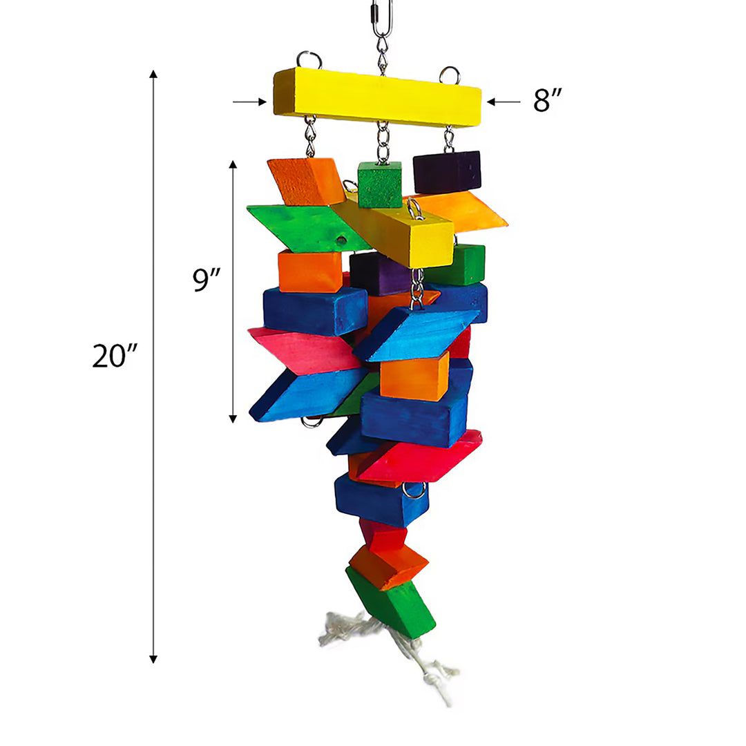 A&E Cage Company Happy Beaks Parrallelogram Large Wooden Toy - Chew Bird Toy HB46317