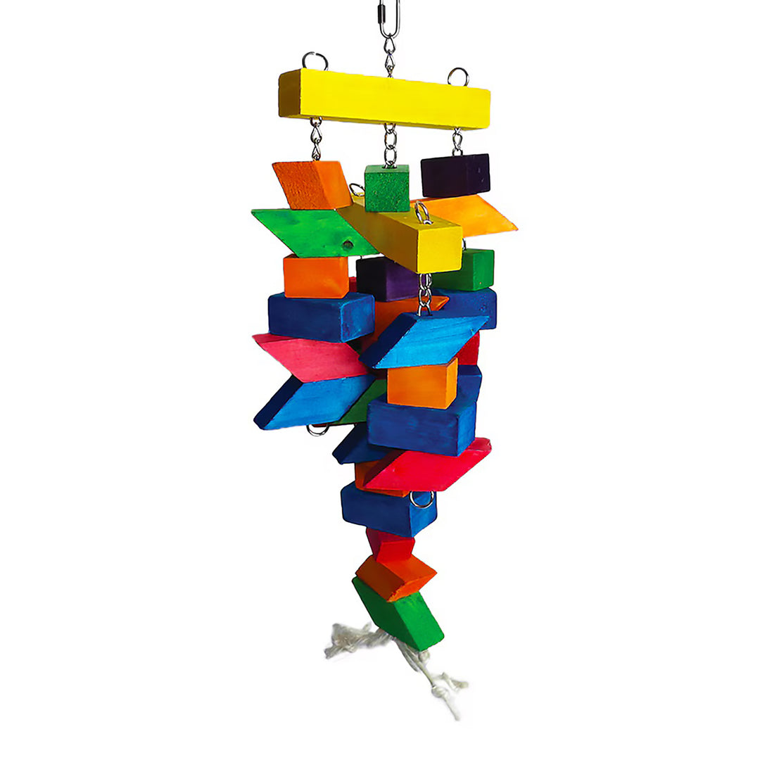 A&E Cage Company Happy Beaks Parrallelogram Large Wooden Toy - Chew Bird Toy HB46317